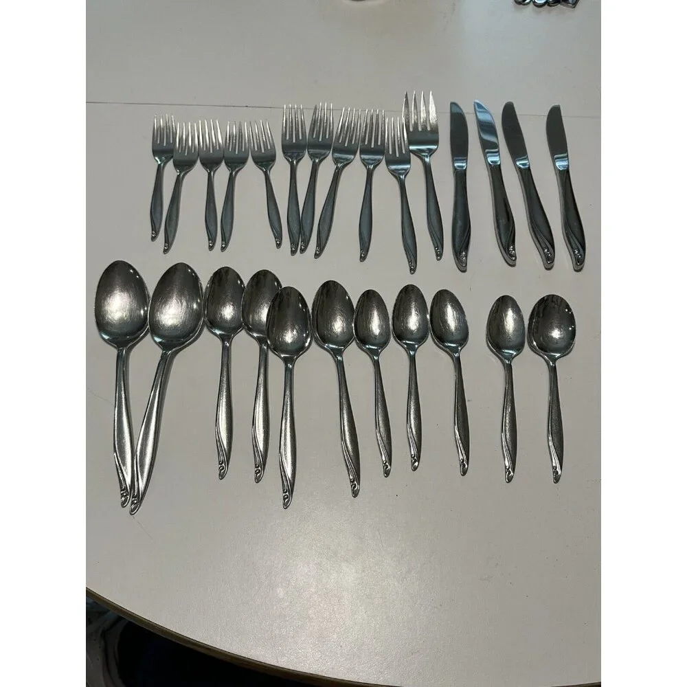 26pcs ROGERS ONEIDA 1881 SURF MAID CABANA Stainless Flatware